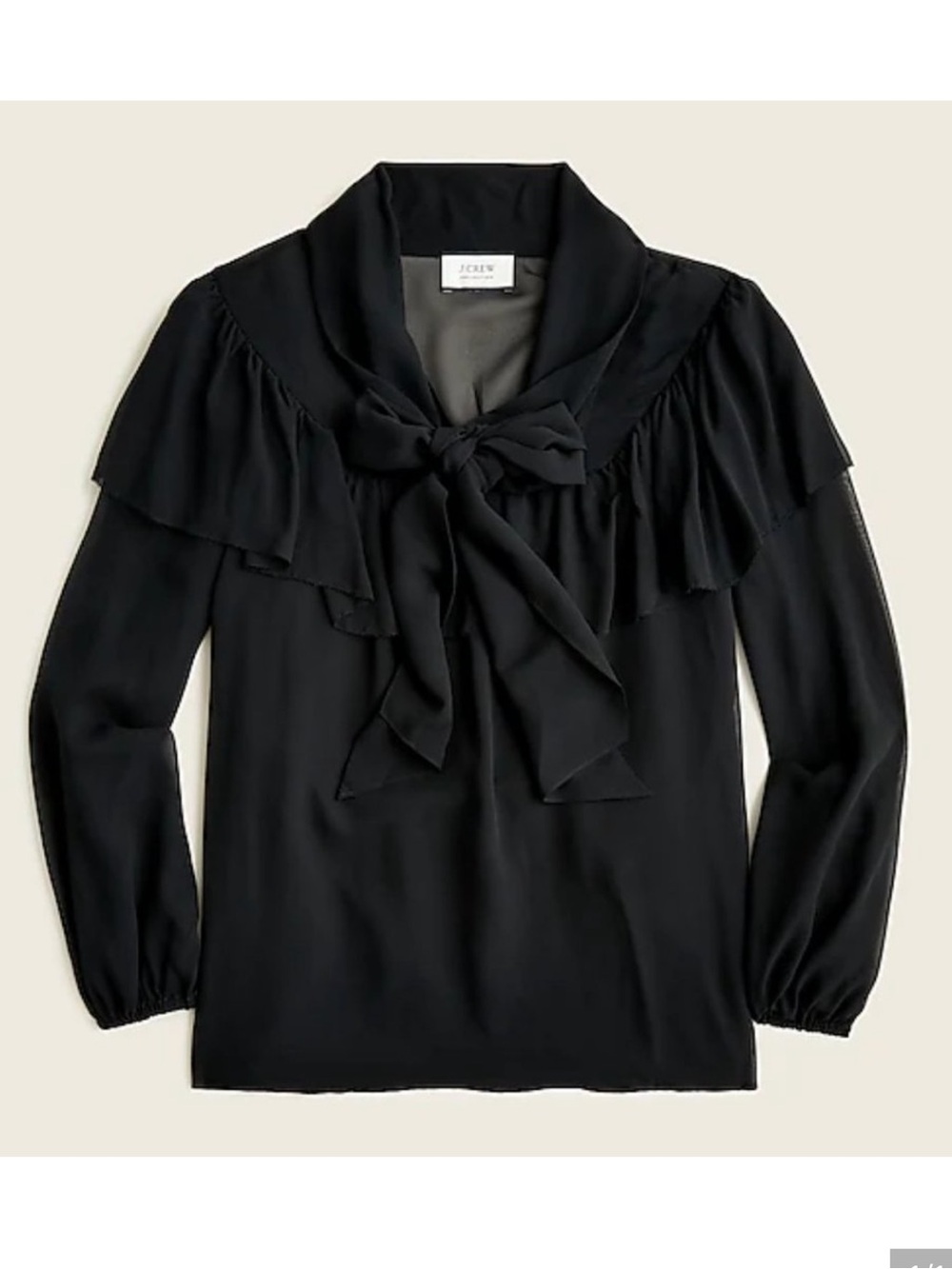 J. Crew Collection Tie-neck silk chiffon top